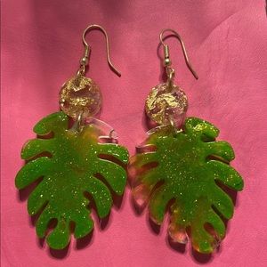 Handmade tropical resin earrings!
